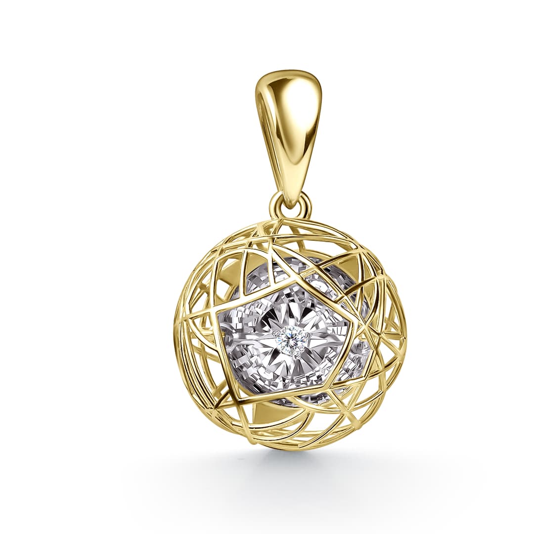 Подвеска из золота 585 с бриллиантами