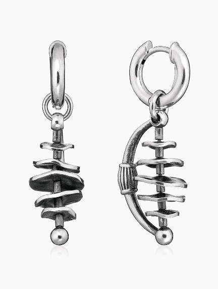 Серьги из серебра 925 с без вставки