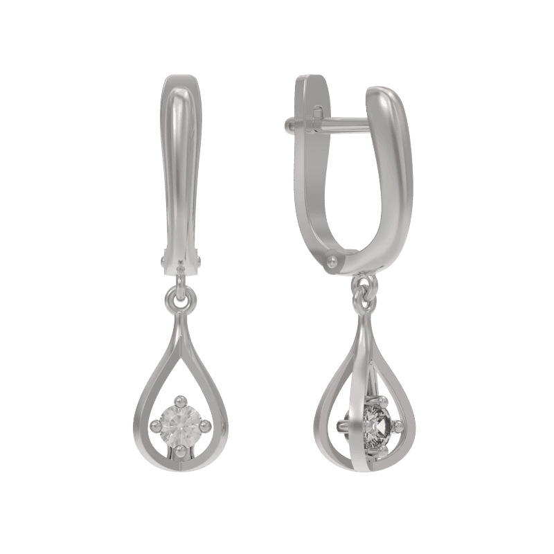 Серьги из серебра 925 с фианитами