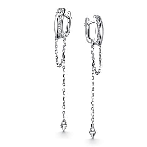 Серьги из серебра 925 с фианитами