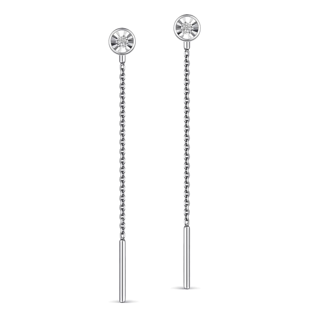 Серьги из серебра 925 с бриллиантами