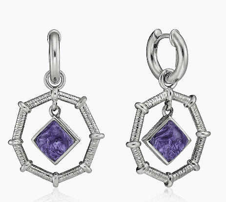 Серьги из серебра 925 с чароит