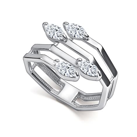 Кольцо из серебра 925 с фианитами