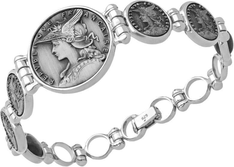 Браслет декоративный из бижутерный сплава с ониксами