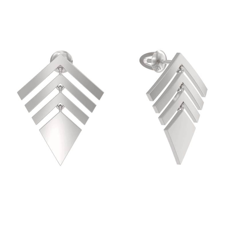 Серьги из серебра без вставки