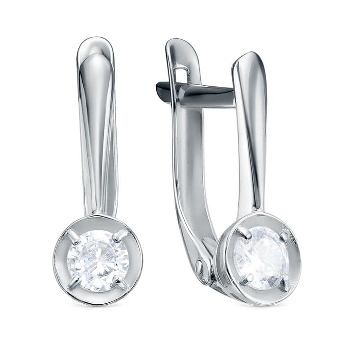 Серьги из серебра 925 с фианитами
