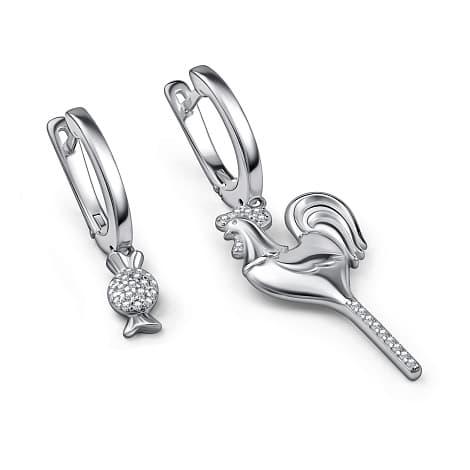 Серьги из серебра 925 с фианитами